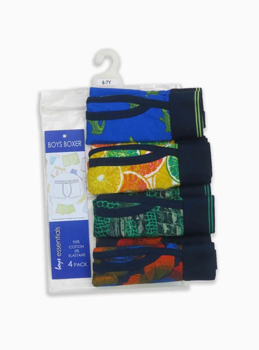 Boys Stretch 4 pack Boxer Shorts