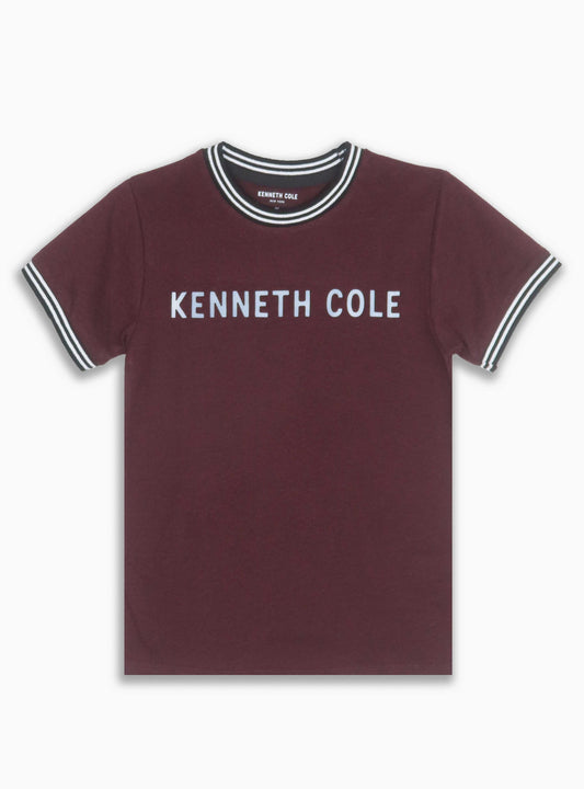 Boys Burgundy Melange T Shirt