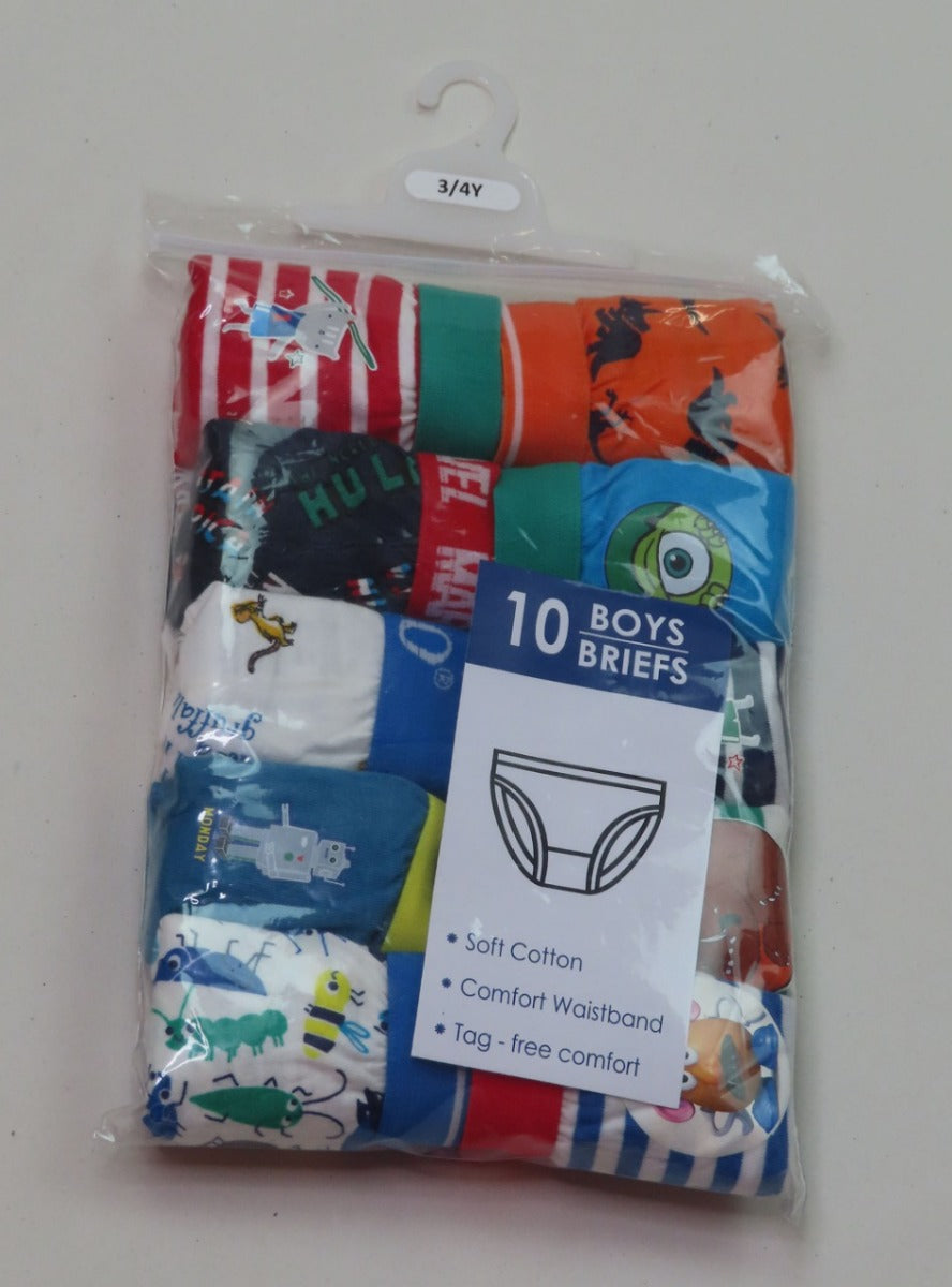 Boys Assorted Outer Elastic Briefs