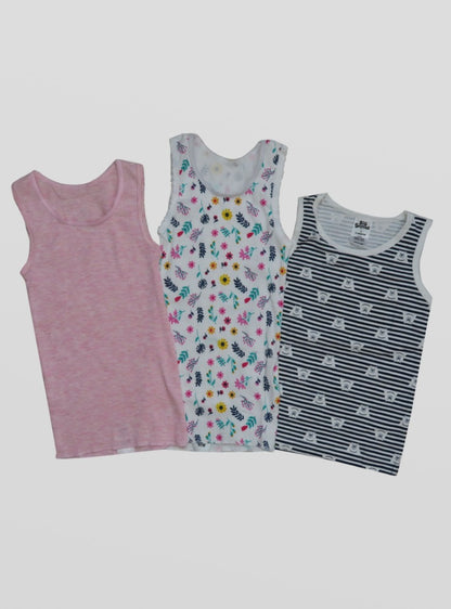 Baby Girls 3 Pack Vests