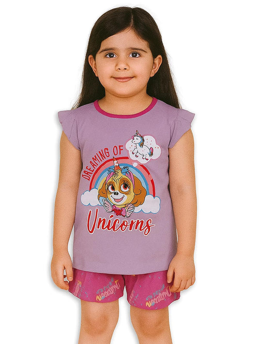 Girls Printed Shorty Set