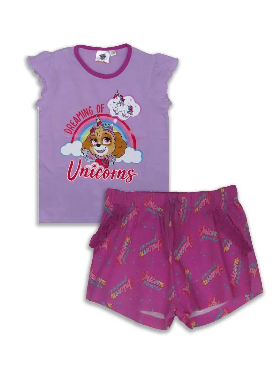 Girls Printed Shorty Set