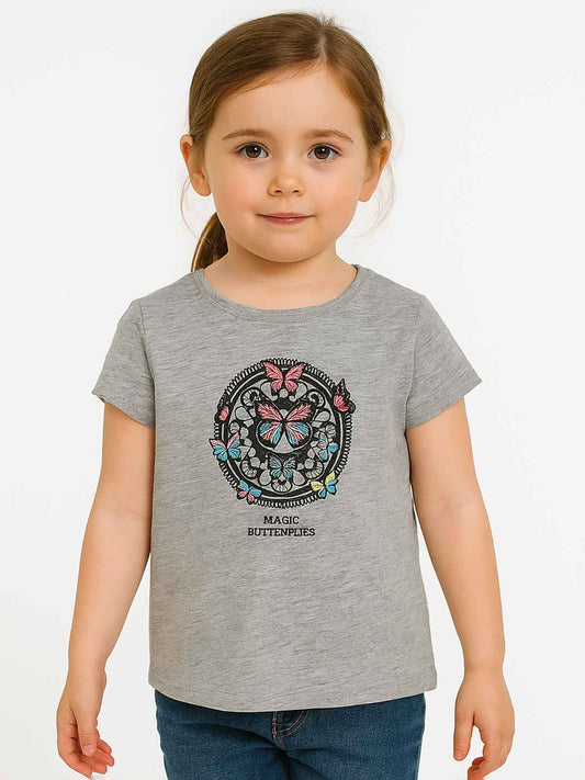 Girls T Shirt Grey Melange