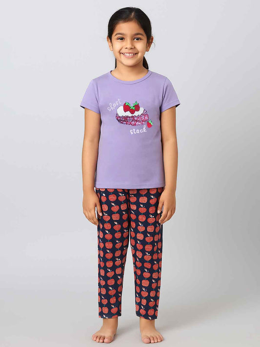Girls Lilac Pyjama Set