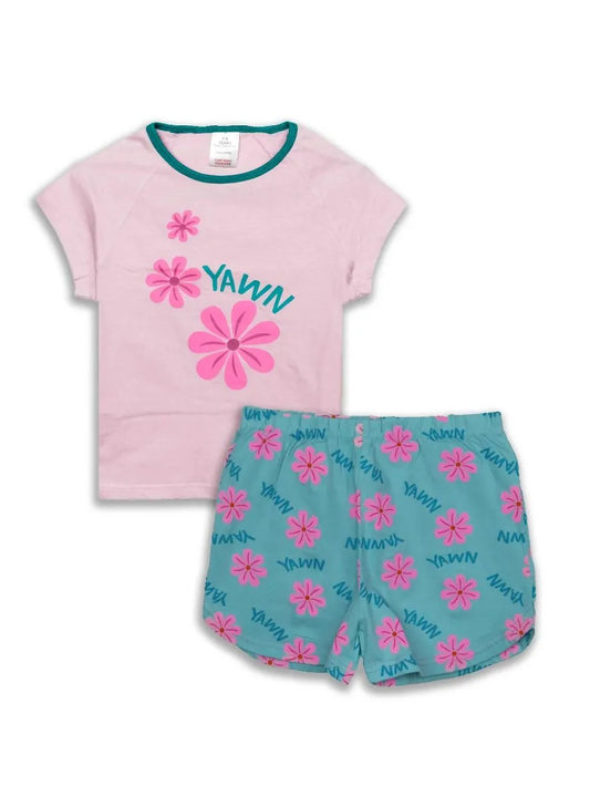 Girls Printed Shorty Set