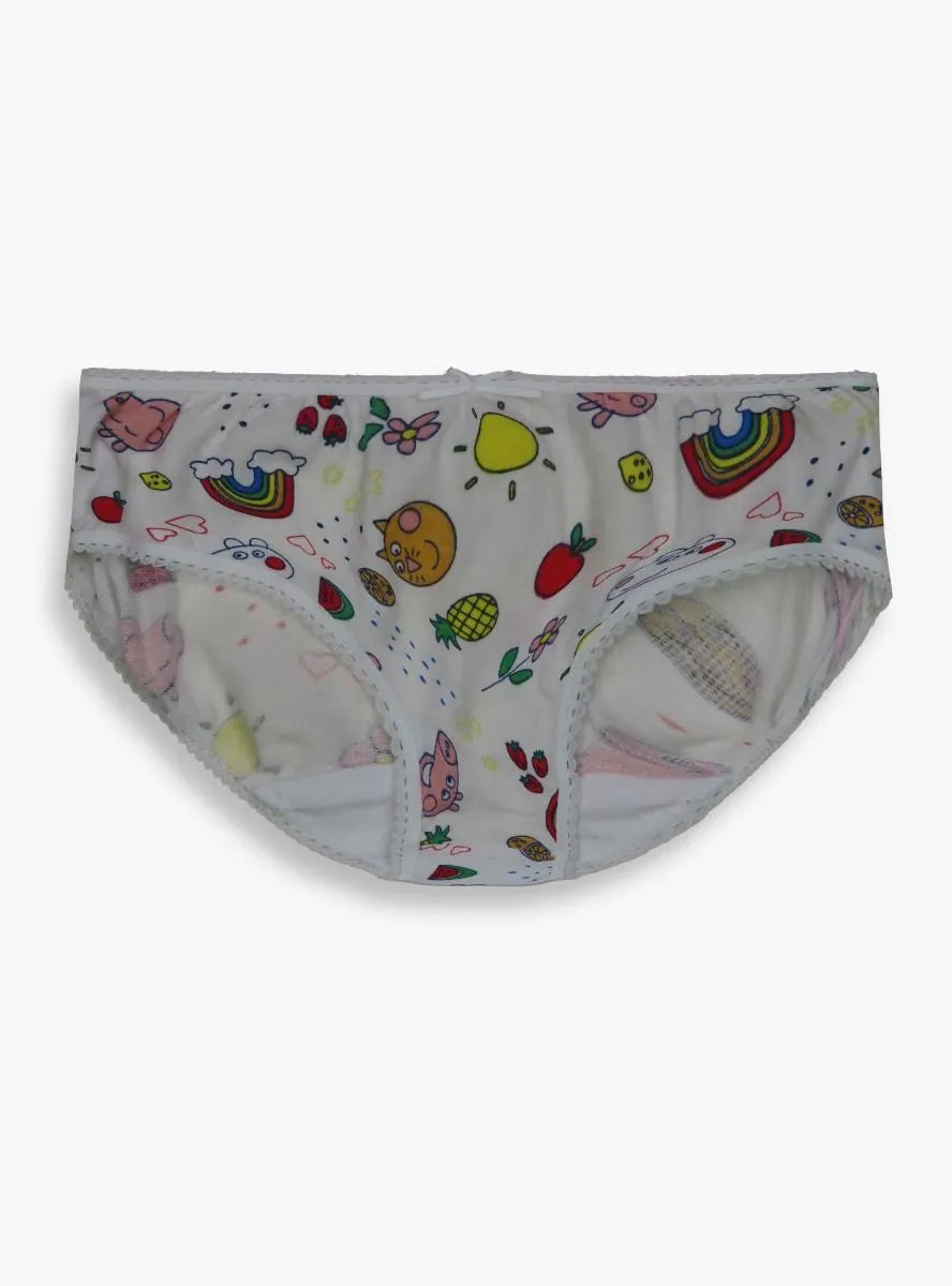 Girls Printed 5 Pack Briefs