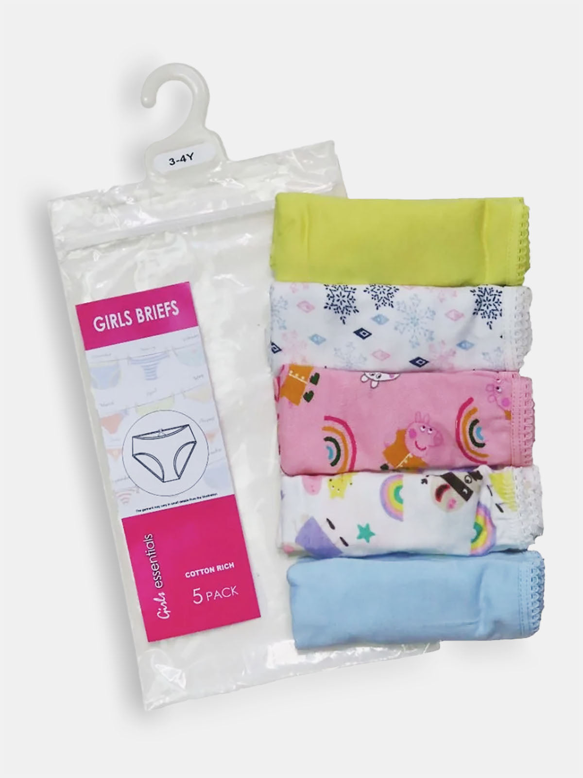Girls Printed 5 Pack Briefs