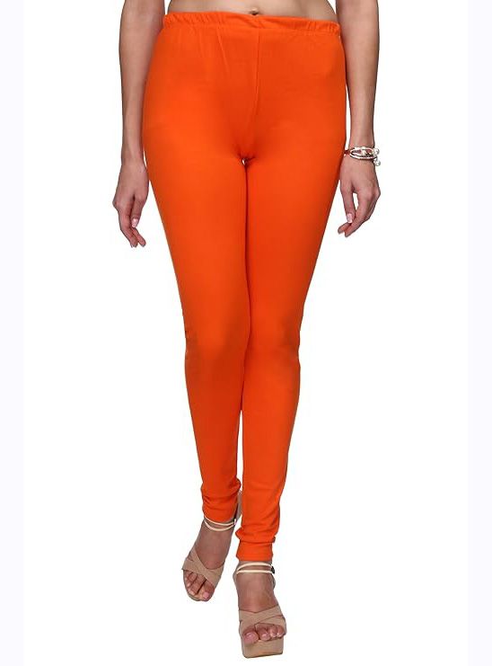 Girls Stretch Churidar Orange Legging