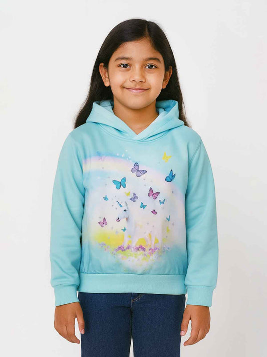 Kids Girls Hooded Pullover Sweatshirt