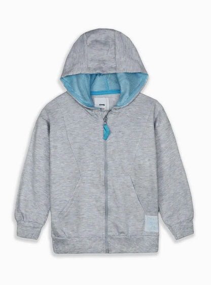 Girls Grey Full Zipper Sweatshirt