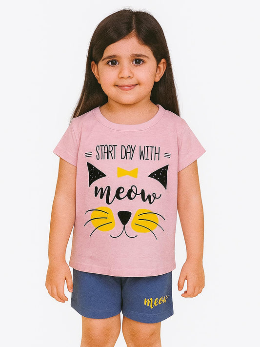 Girls Printed Shorty Set