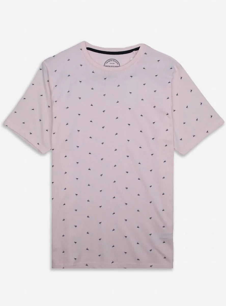 mens Printed T Shirt Man Pink AOP