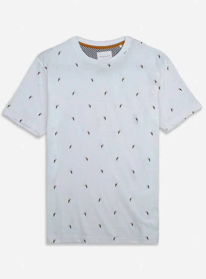 Mens Printed T Shirt White AOP