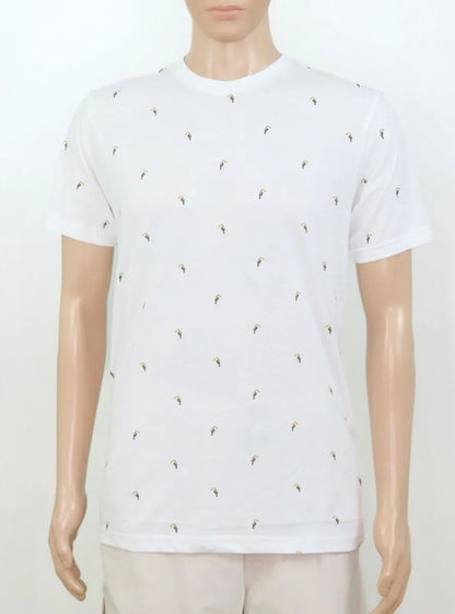 Mens Printed T Shirt White AOP