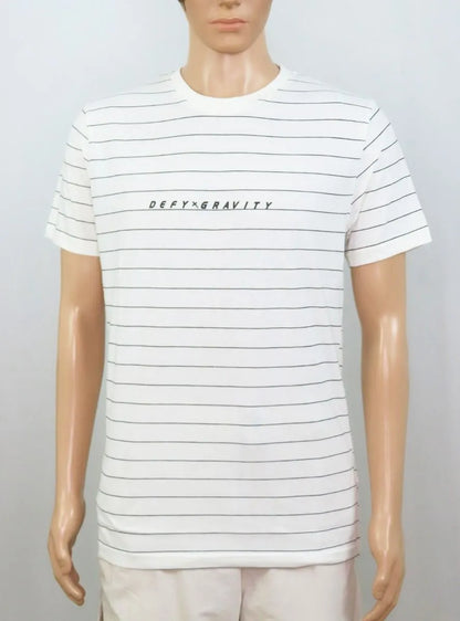 Mens Printed T Shirt White Striped