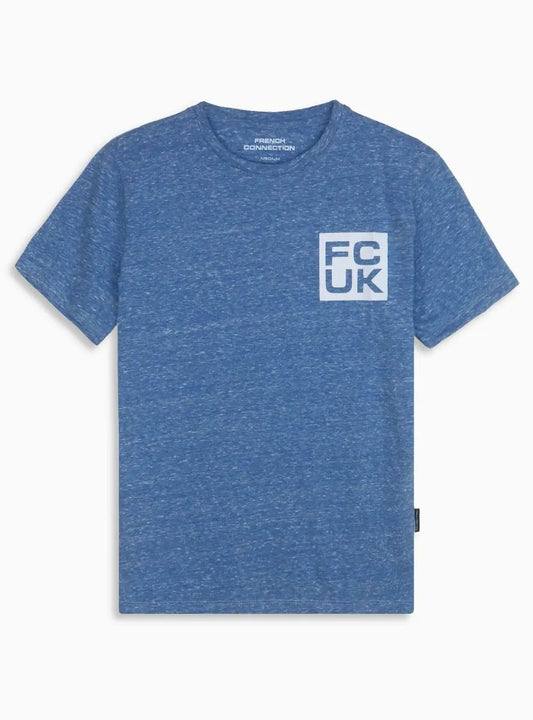 Mens Blue Melange T Shirt