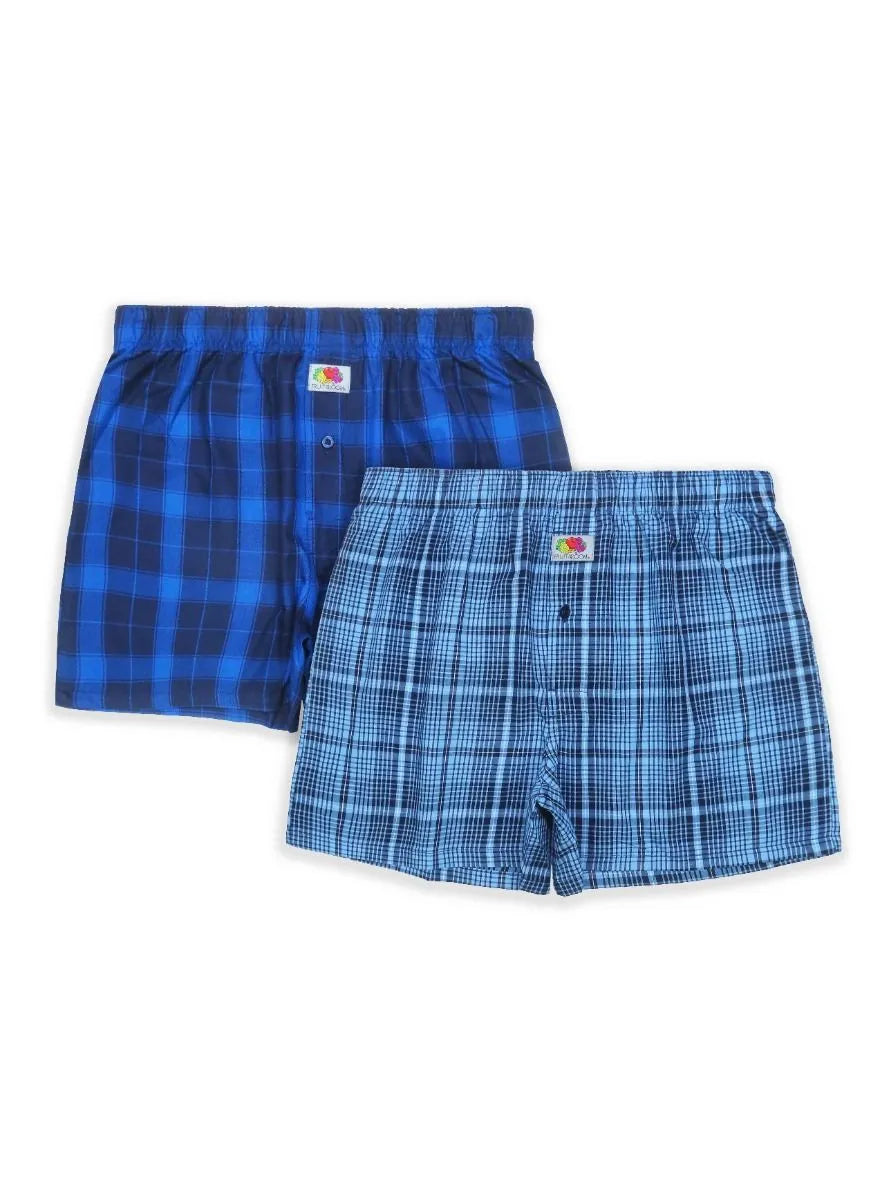 Mens 2 Pack Woven Boxer Shorts Royal Blue