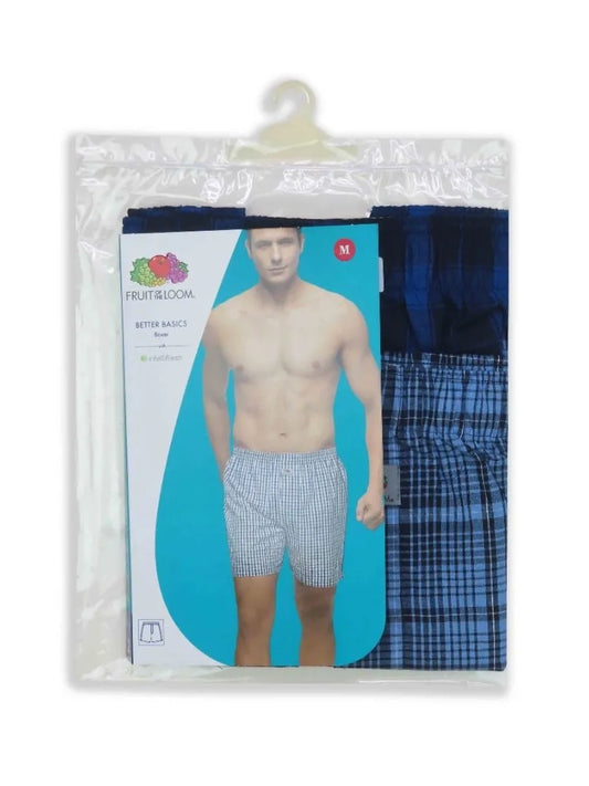 Mens 2 Pack Woven Boxer Shorts Royal Blue