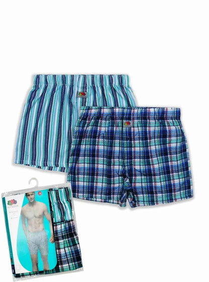 Mens 2 Pack Woven Boxer Shorts