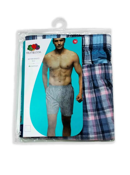 Mens 2 Pack Woven Boxer Shorts