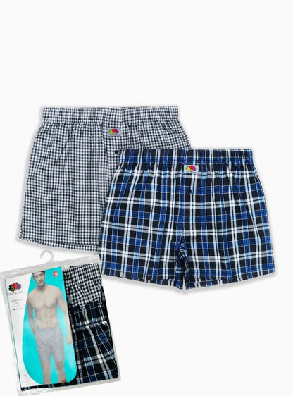 Mens 2 Pack Woven Boxer Shorts