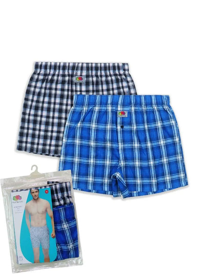 Mens 2 Pack Woven Boxer Shorts