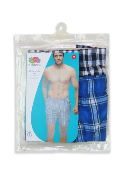 Mens 2 Pack Woven Boxer Shorts