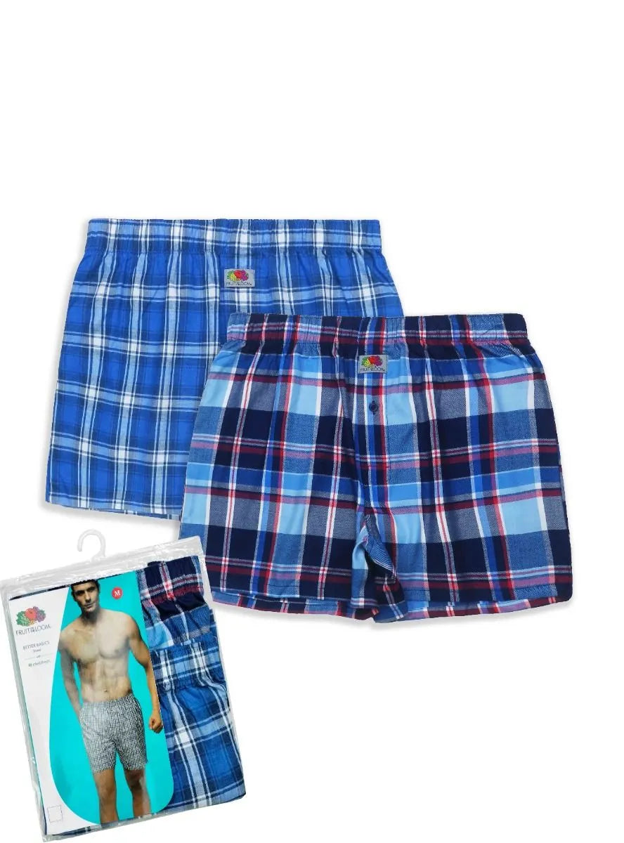 Mens 2 Pack Woven Boxer Shorts