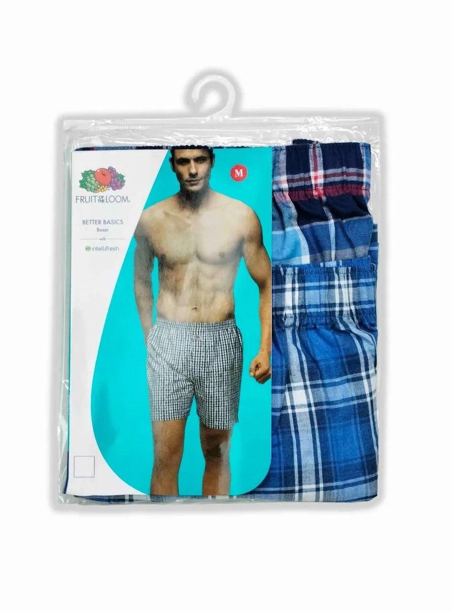 Mens 2 Pack Woven Boxer Shorts