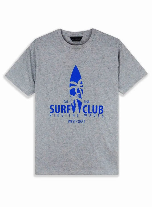 Mens Printed T Shirt Grey