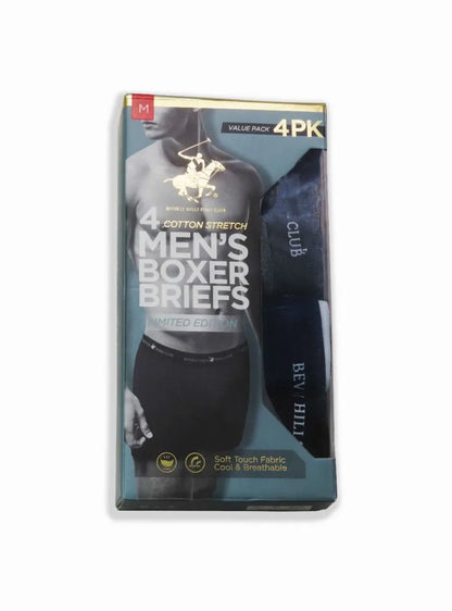 Mens 4 Pack Stretch Boxer Briefs