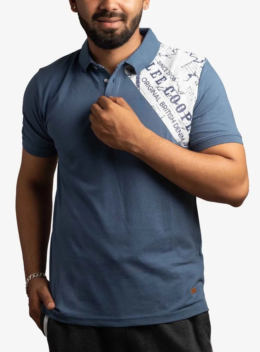 Mens Polo Shirt Denim