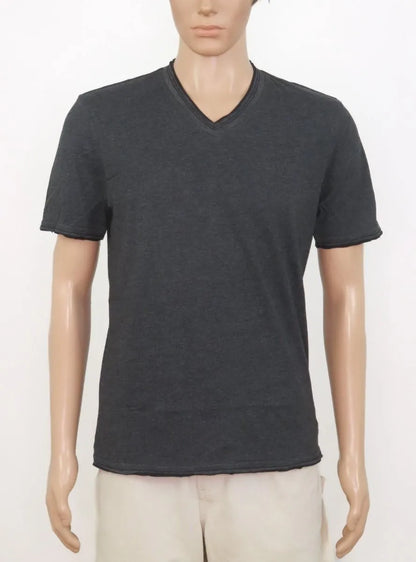 Mens V Neck T Shirt Charcoal