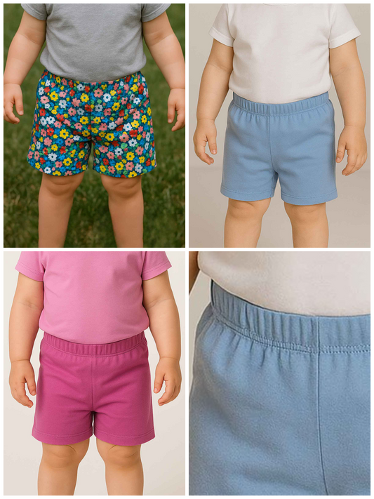 Baby Girls Knit Shorts With Frill Trims