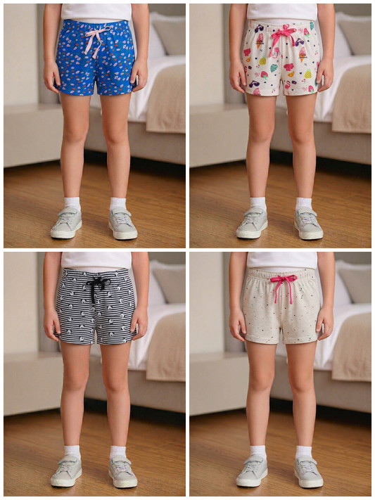 Girls Printed Stretch Knit Shorts