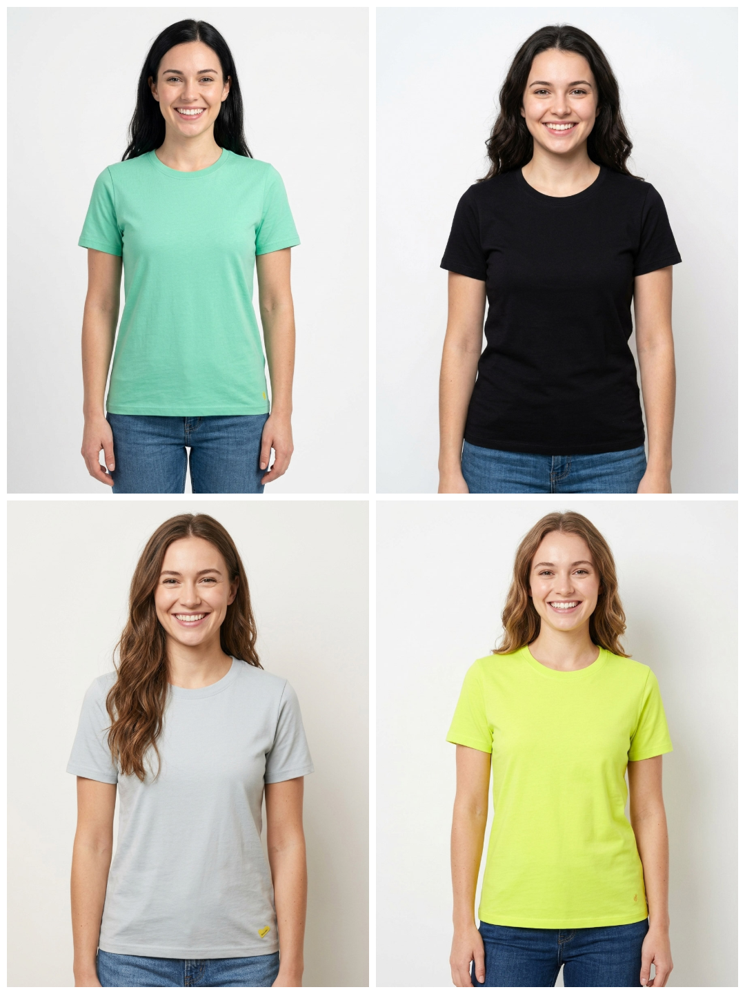 Ladies Crew Neck Mixed T Shirts