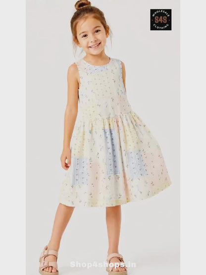 Girls Printed Dress Mixed