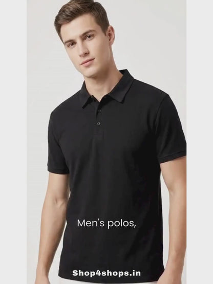 Mens Stretch Black Polo