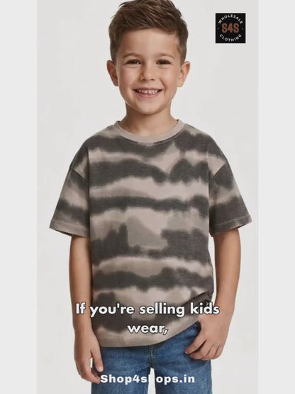 Boys Oversize Fit Brown T-Shirt