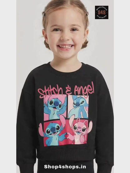 Girls Printed Brushed Pullover