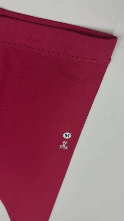Ladies Ankle Fit Red Leggings