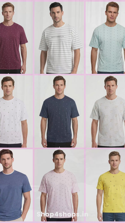 Mens Printed T Shirt White AOP