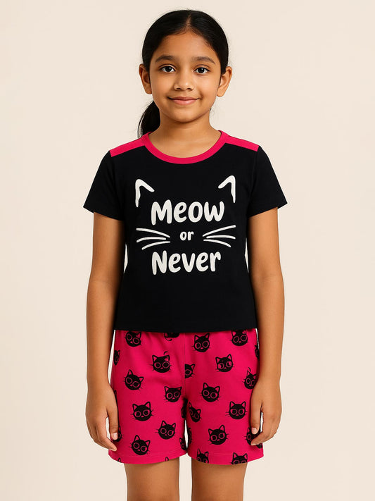 Girls Printed Shorty Set