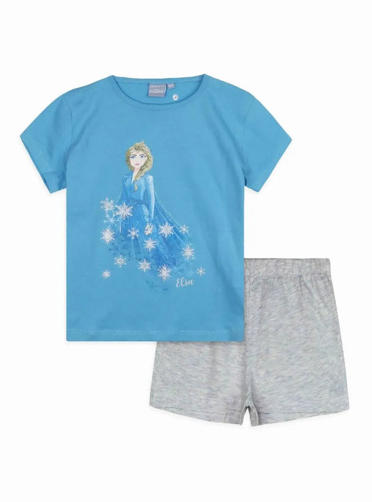 Girls Printed Shorty Set Elsa Blue