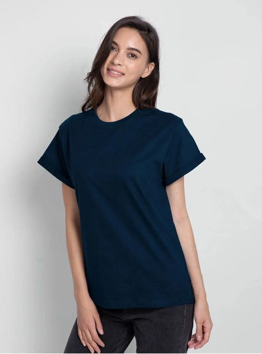 Ladies Roll Up Sleeve T Shirts