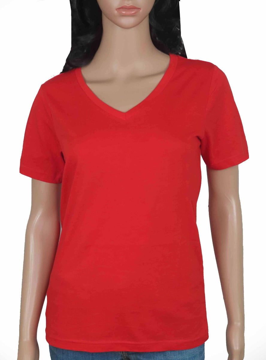 Ladies V Neck Mixed T Shirts