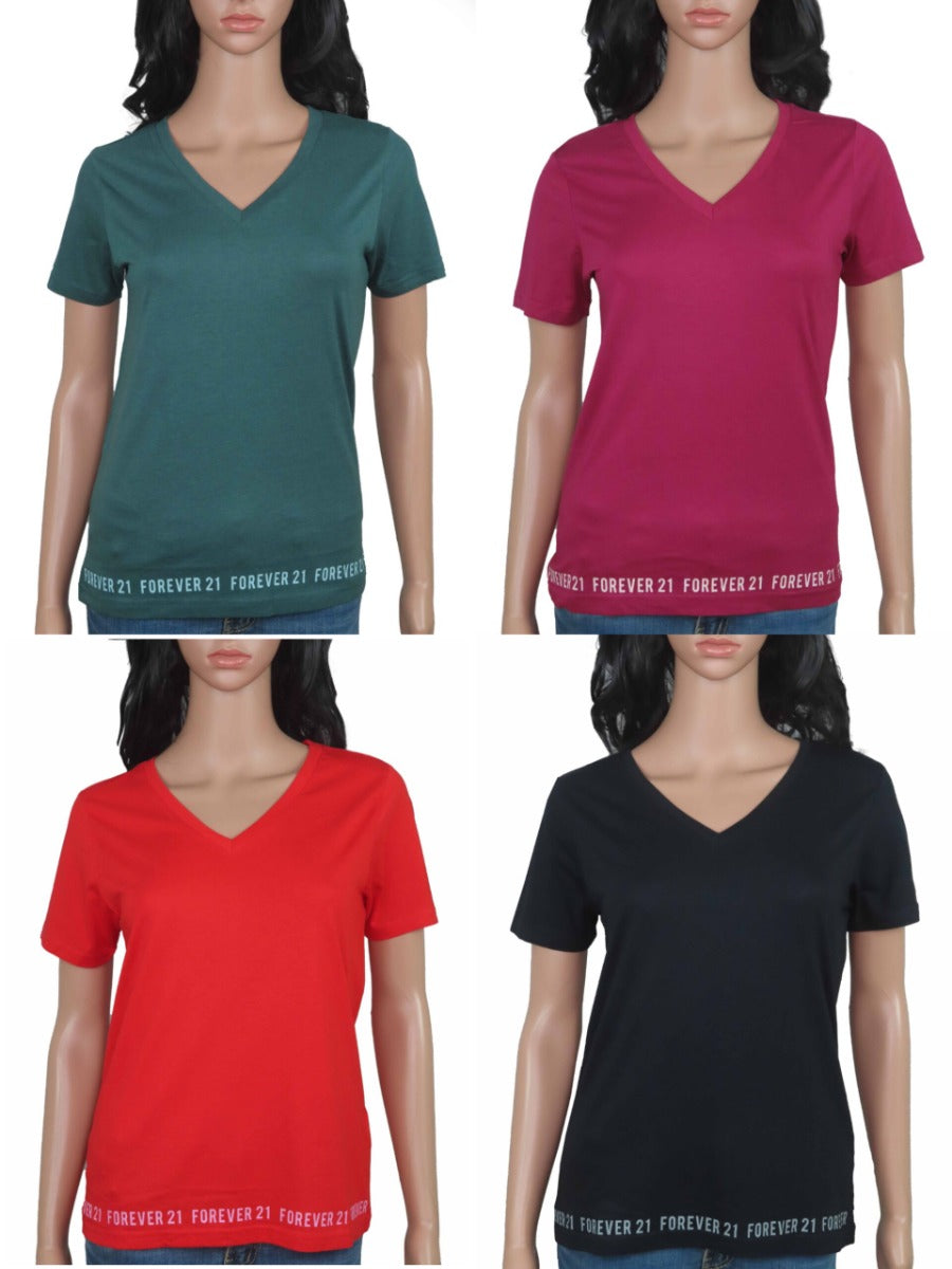 Ladies V Neck Mixed T Shirts