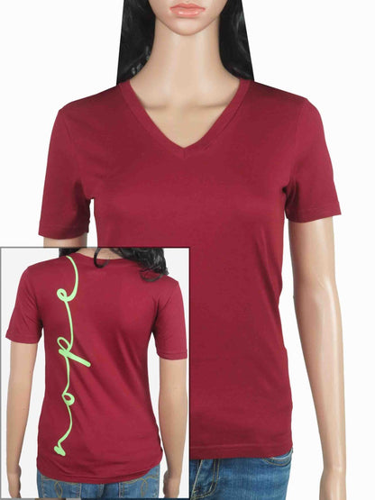 Ladies V Neck Mixed T Shirts