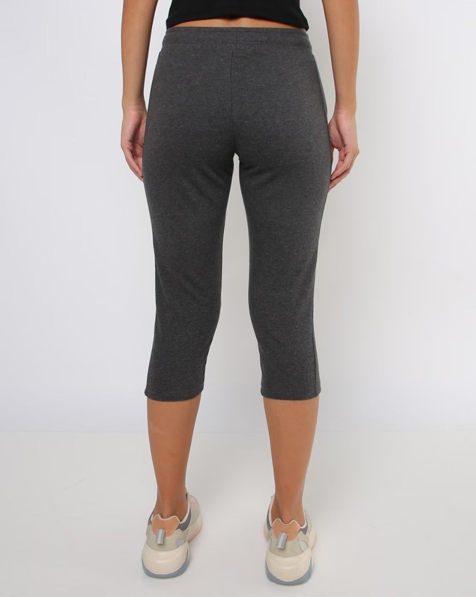 Ladies French Terry Charcoal Capri