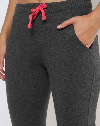 Ladies French Terry Charcoal Capri